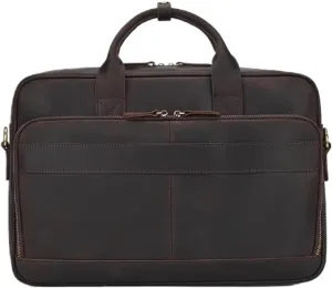 Tote Briefcase Leather Men's Vintage Commuter Baottop Layer Cowhide 14 "computer Handbag Business Bag