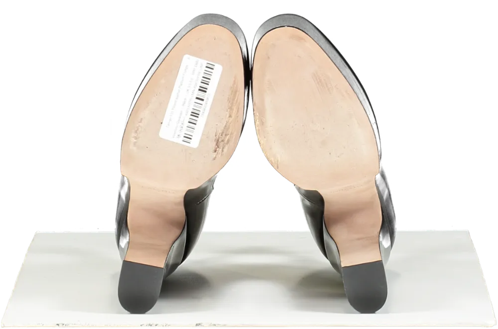 Valentino Garavani Black / gold v-logo Tan-go 155 Patent-leather Platform Pumps UK 5.5 EU 38.5 
