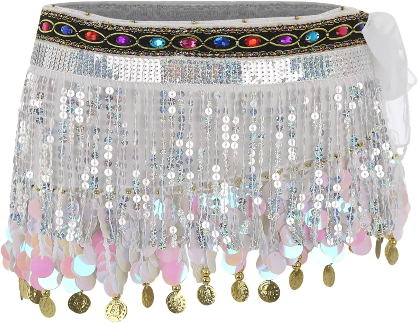 Women Belly Dance Costume Set Sequin Tassel Hip Scarf Skirt Crop Top Bra Top Bikini Top Rave Outfits