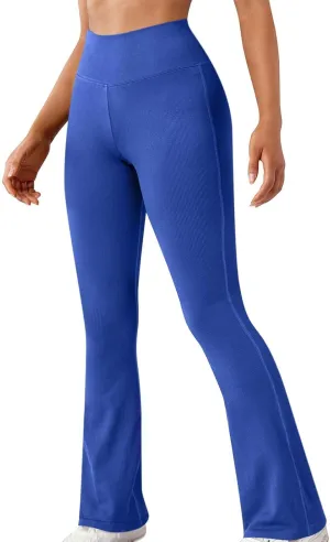 Womens Stretch Yoga Leggings Fitness Running Sports Pants Seamless Workout High Waist Butt Lift Bell Bottom Sweatpants