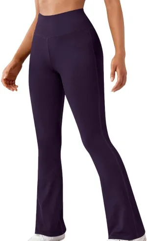 Womens Stretch Yoga Leggings Fitness Running Sports Pants Seamless Workout High Waist Butt Lift Bell Bottom Sweatpants