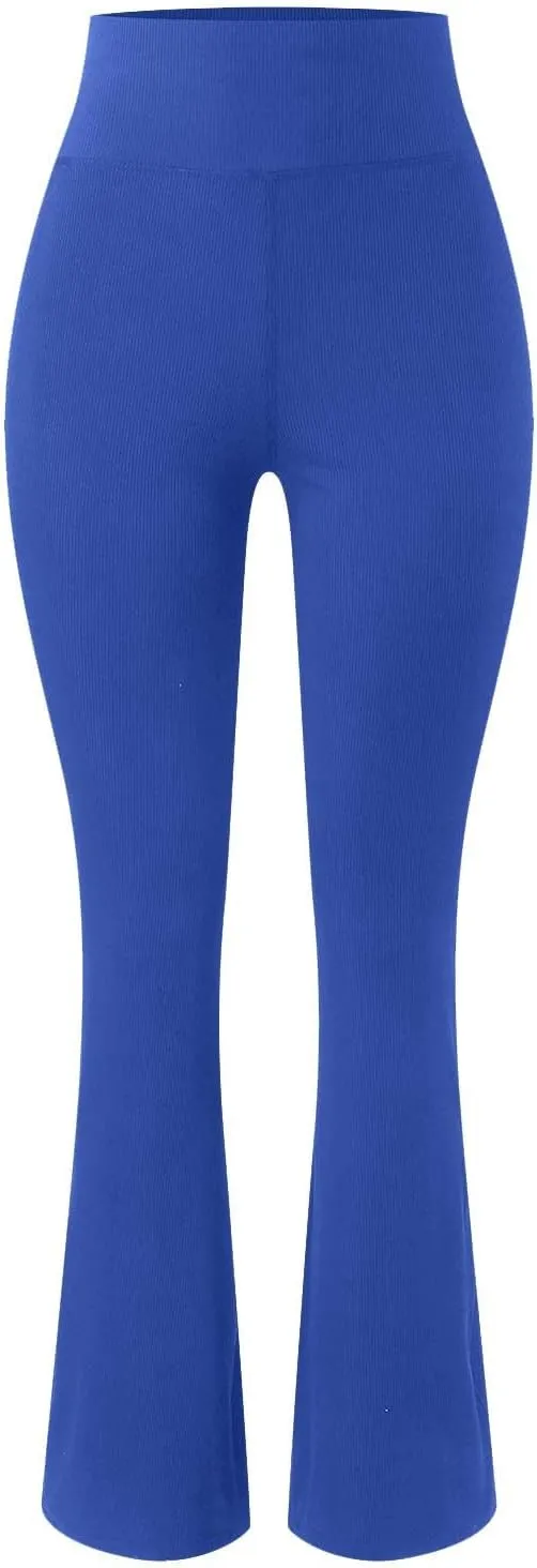 Womens Stretch Yoga Leggings Fitness Running Sports Pants Seamless Workout High Waist Butt Lift Bell Bottom Sweatpants
