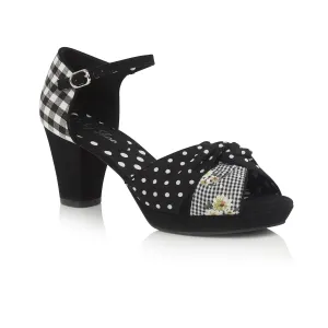 Xanthe Black Peeptoe Heels by Ruby Shoo