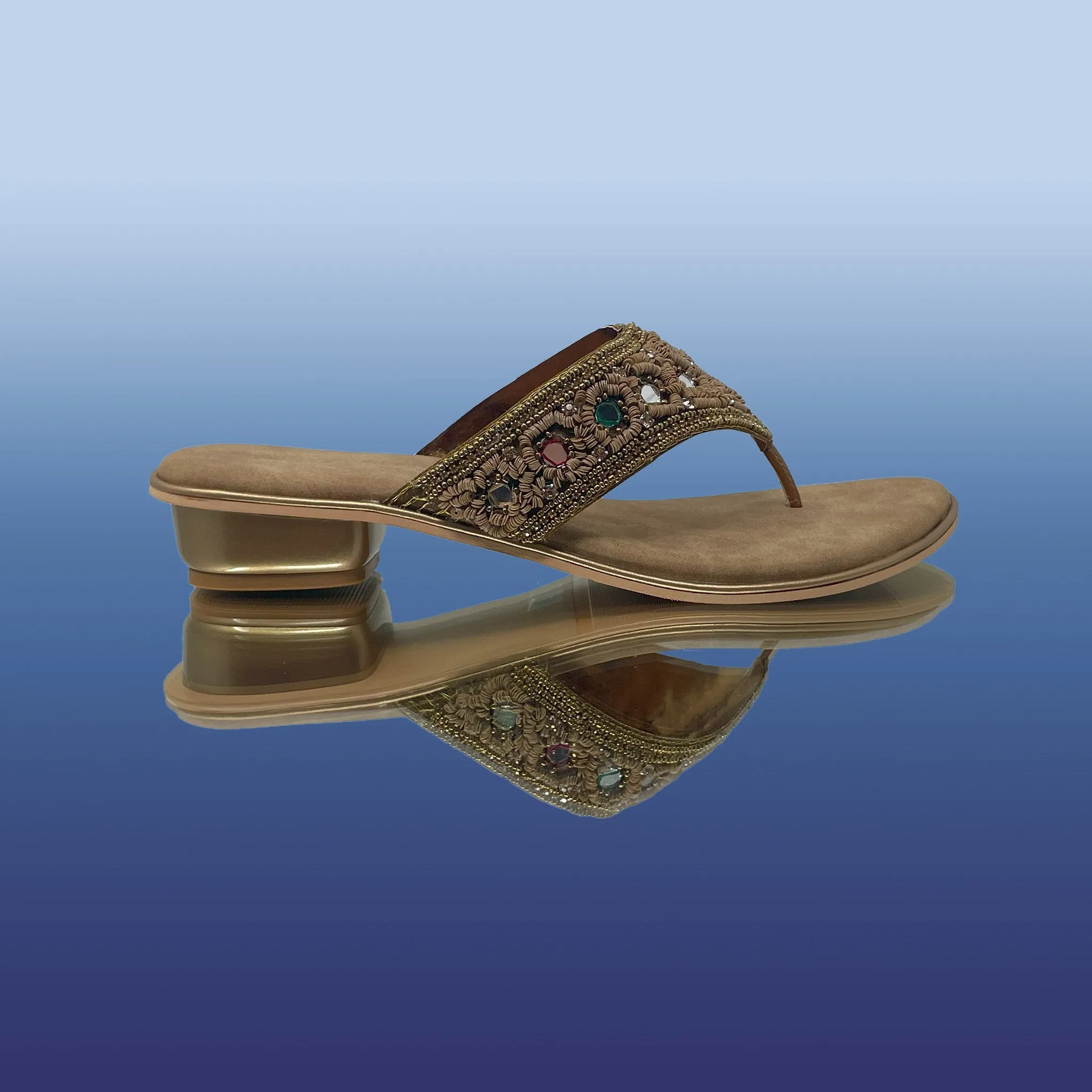 ZariGlow Embellished Antique heels
